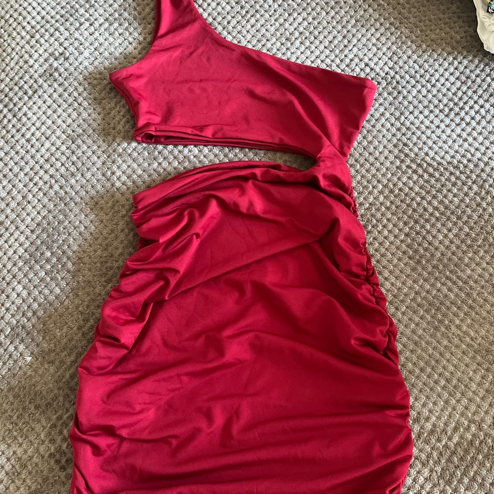 Red One-Shoulder Dress